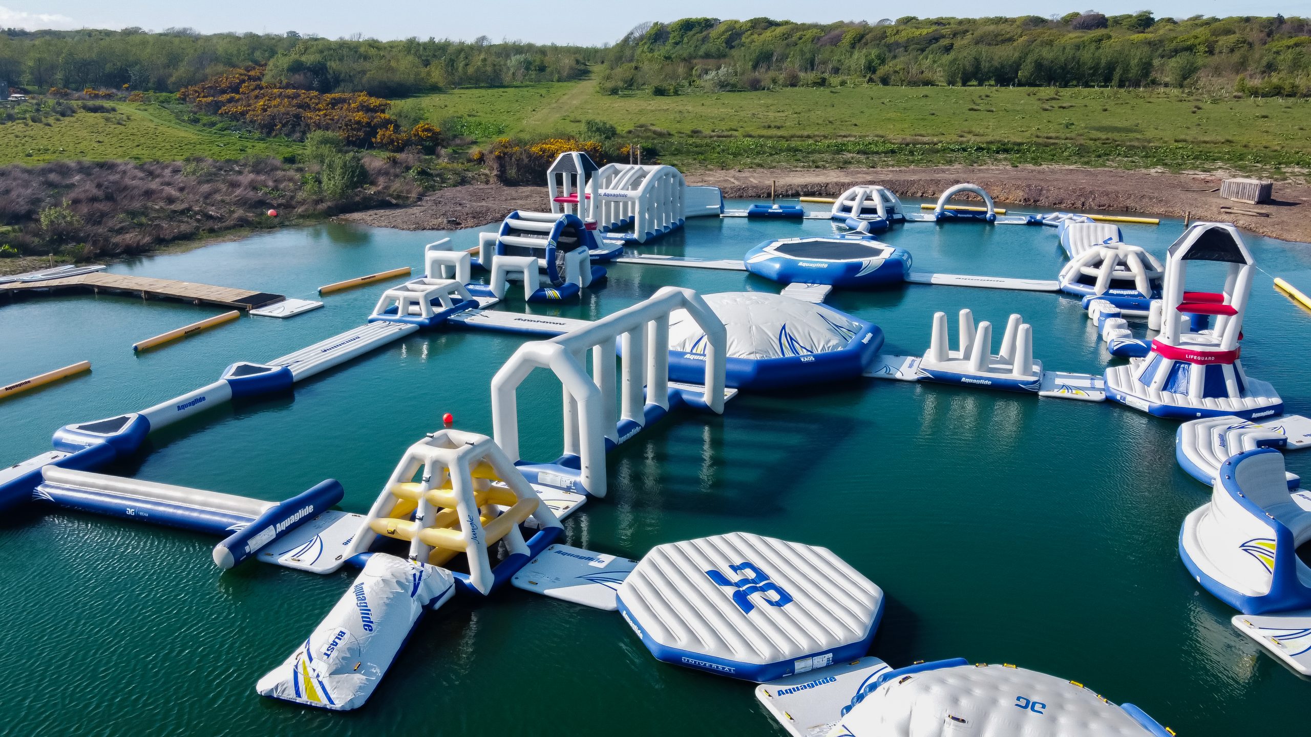 Waterpark with different obstacles located in Devon, UK